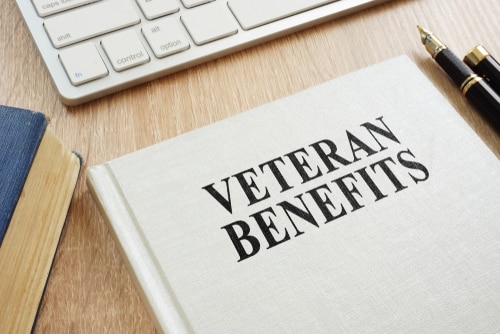 picture of a book that says "Veteran Benefits" on the cover