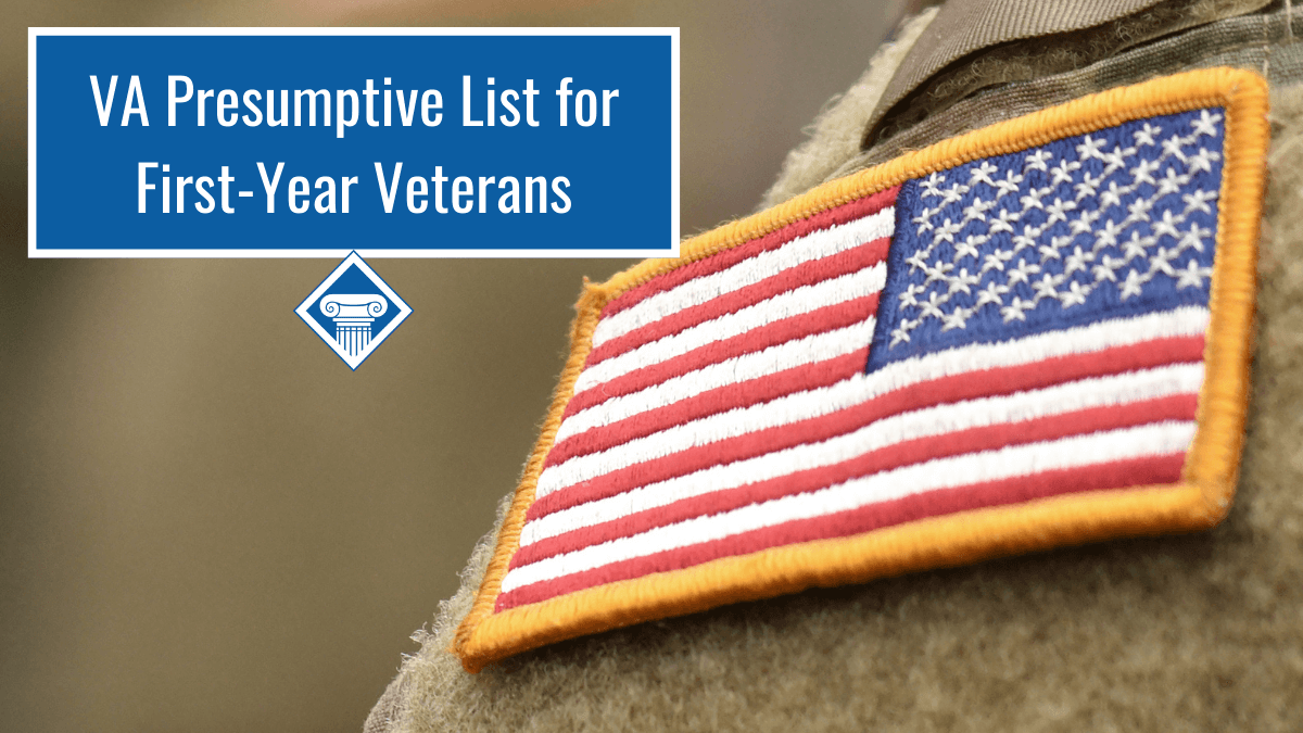 VA presumptive list for firstyear veterans