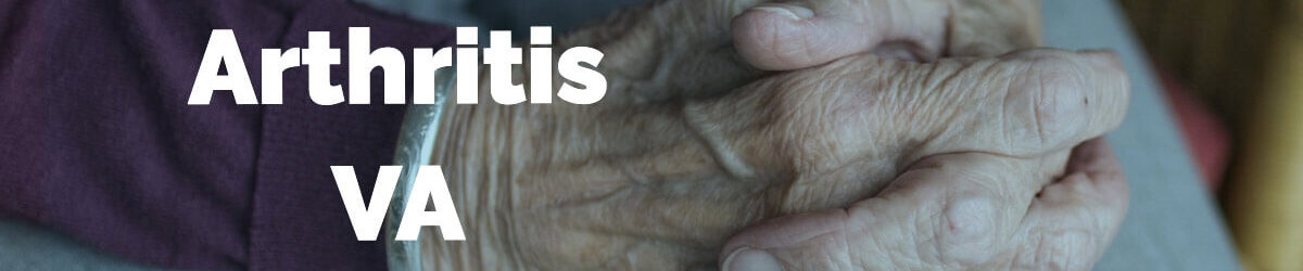 Senior citizen hands with title overlaid "Rheumatoid Arthritis VA Disability"